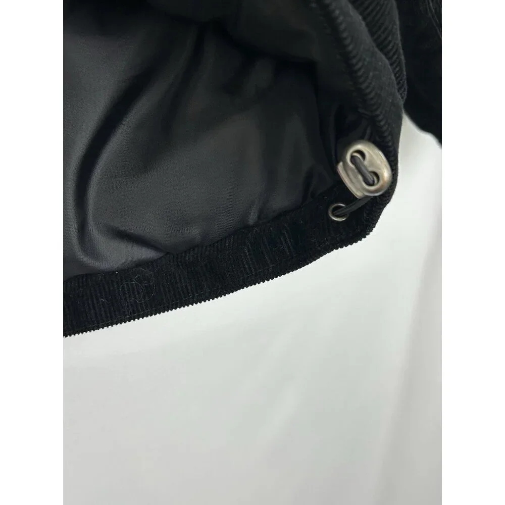 Levi Strauss Women's Size Medium Black Corduroy Puffer Coat Full Zip Lined - Picture 11 of 15